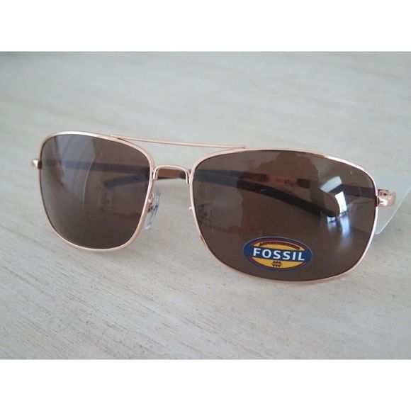 Fossil Women's Gold/Brown Aviator Sunglasses - Picture 5 of 9